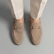 Men's Suede Loafers with Horsebit Detail