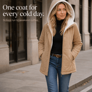 Women's Thickened Hooded Quilted Puffer Jacket with Sherpa Lining