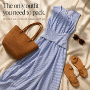 Women's Wrap-Waist Striped Sleeveless Maxi Dress
