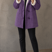 Women's Hooded Faux Suede Winter Coat with Plush Sherpa Lining
