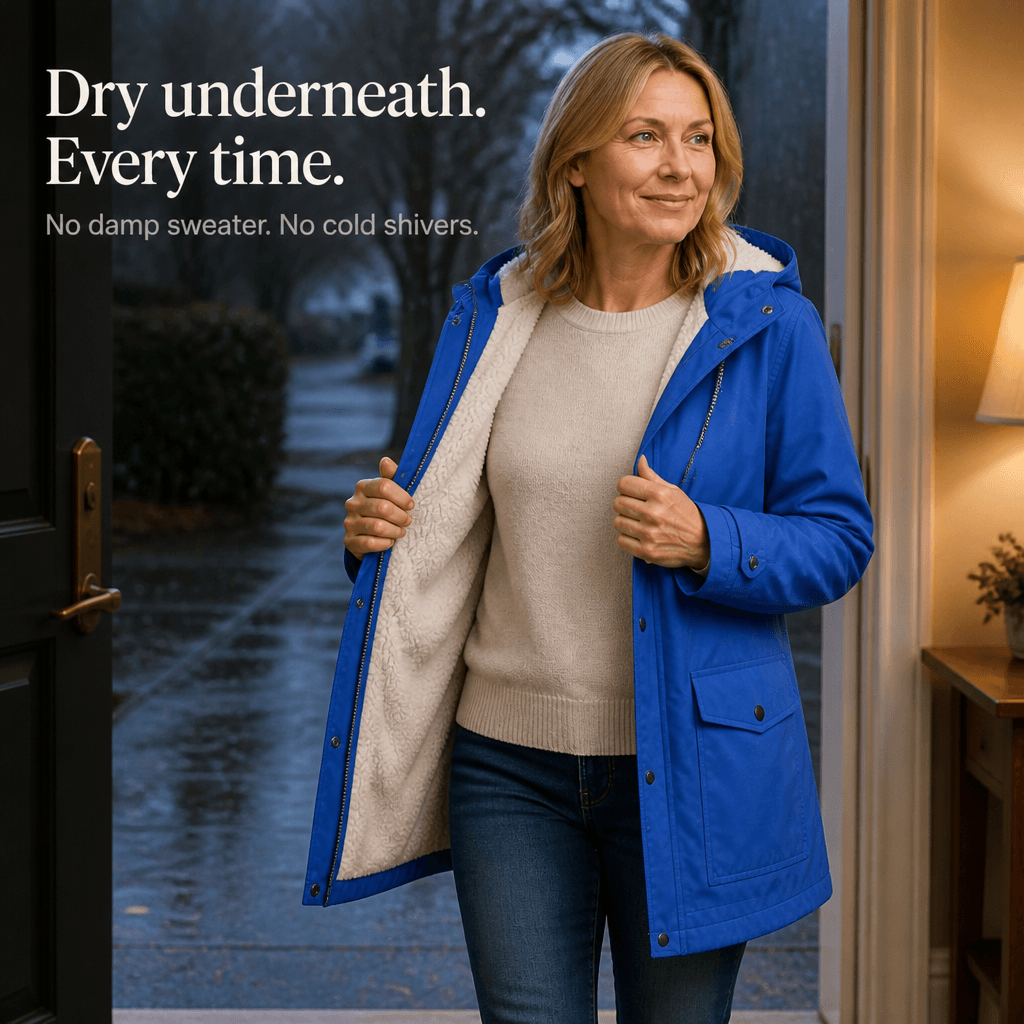 Plush-Lined Waterproof Hooded Parka Jacket for Women