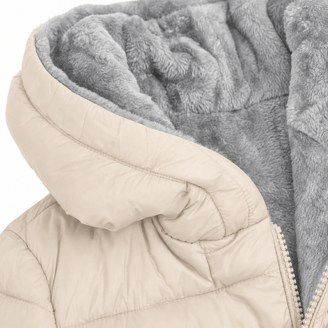 Women's Quilted Hooded Puffer Jacket with Zip Pockets and Insulated Lining