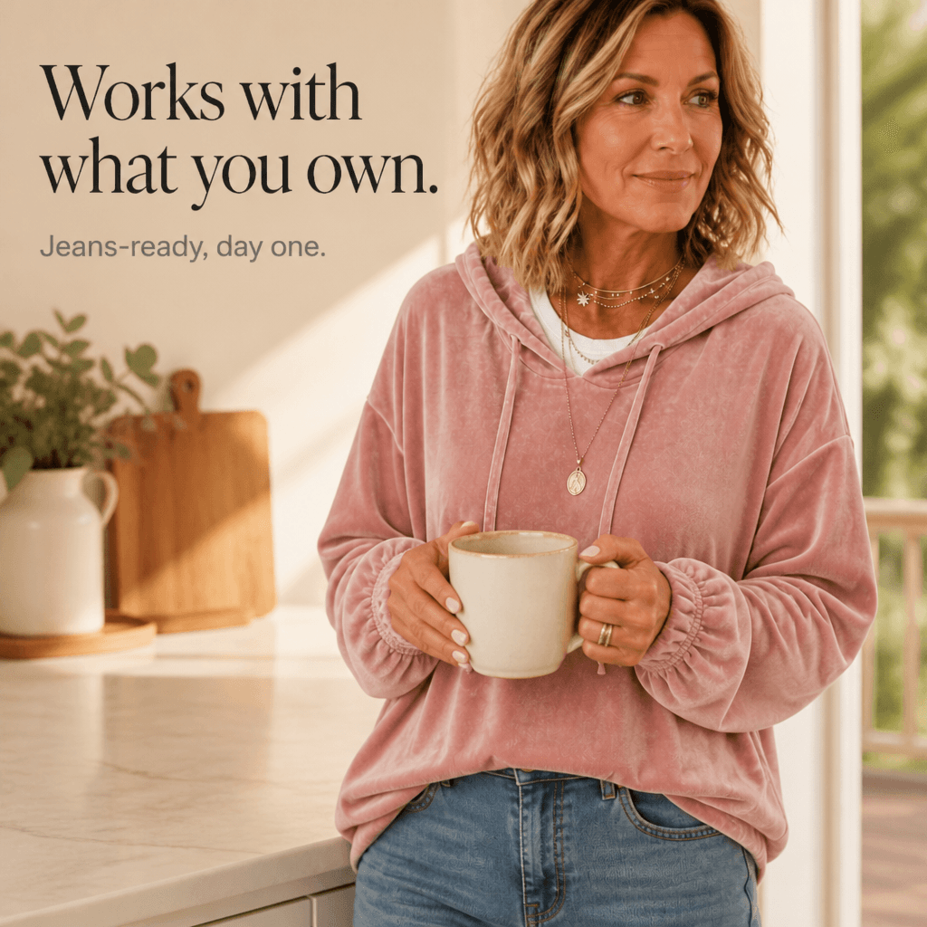 Women's Ruffle Cuff Velvet Relaxed Hoodie with High-Low Hem