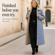 Denora Sherpa-Lined Full-Length Denim Winter Coat for Women