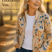 Women's Botanical Print Zip-Up Knit Bomber Cardigan