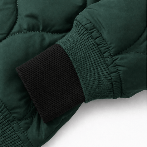 Women's Hooded Quilted Puffer Jacket with Spliced Panels