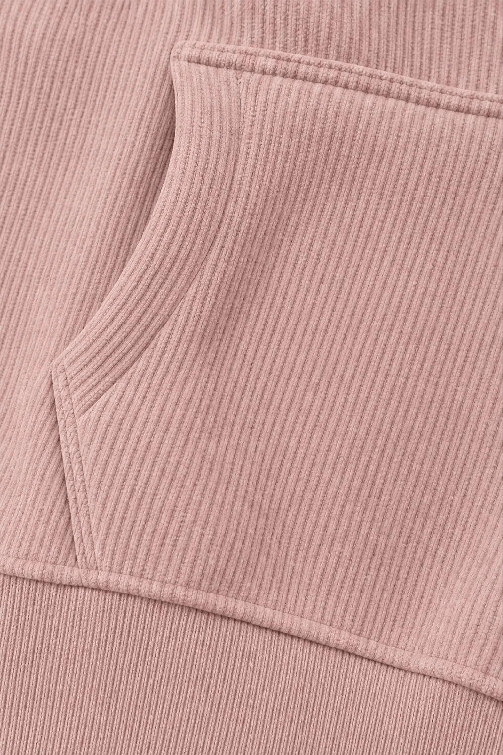 Women's Ribbed Corduroy-Look Hoodie with Front Pocket