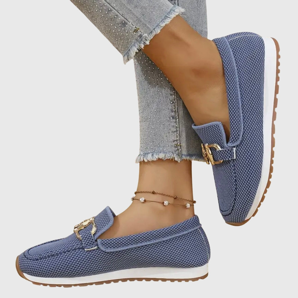 Lili Bit-Buckle Slip-On Sneakers with Orthopedic Cushioning for Women