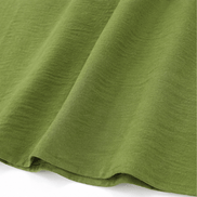 Ruffled V-Neck Linen-Cotton Women's Midi-to-Maxi Dress with Pockets