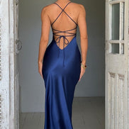 Martha Satin Slip Maxi Dress with Thigh Split