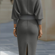 Clara Knit Bodycon Jumper Dress with Cowl Neck for Evening Wear