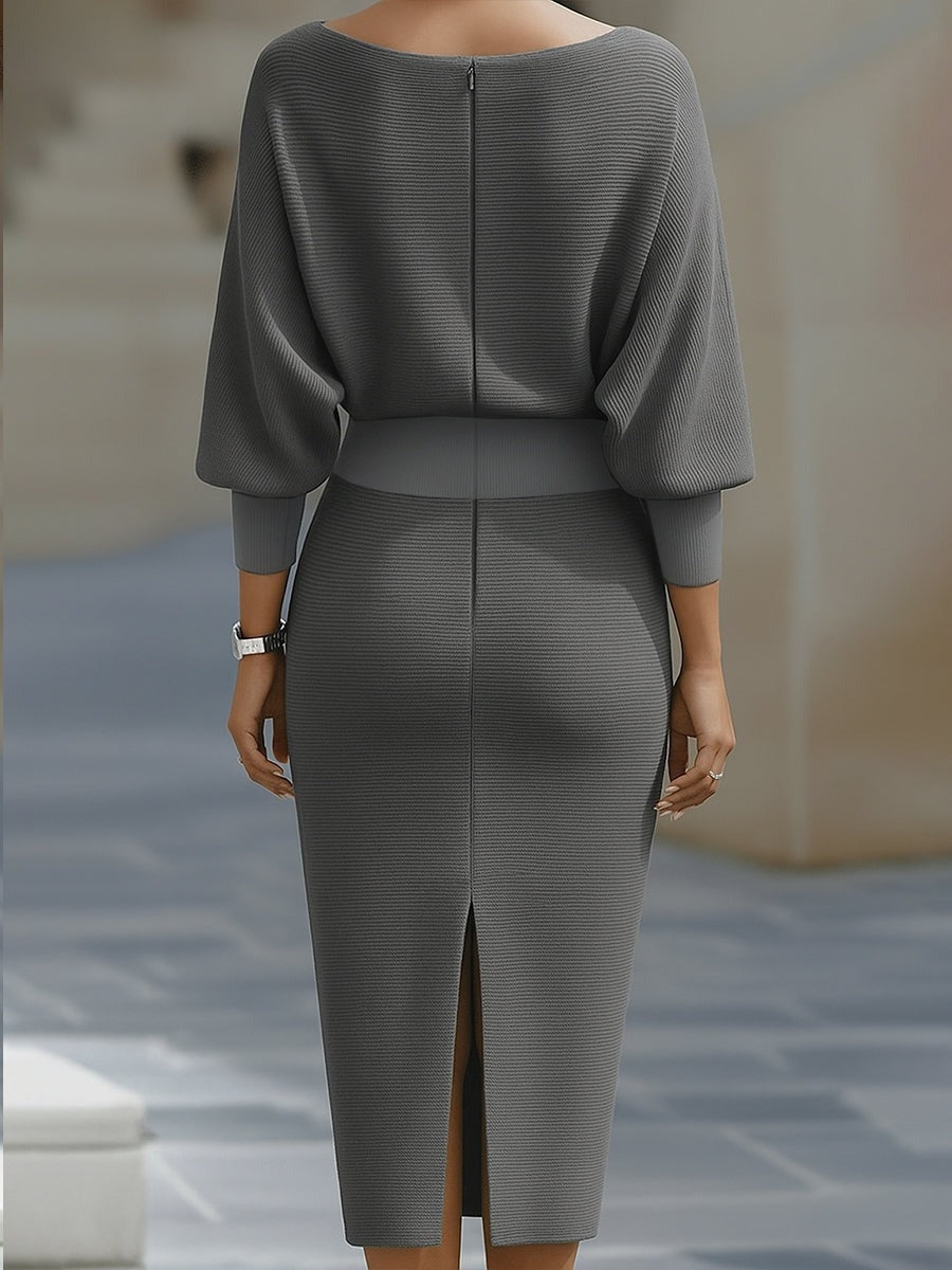 Clara Knit Bodycon Jumper Dress with Cowl Neck for Evening Wear