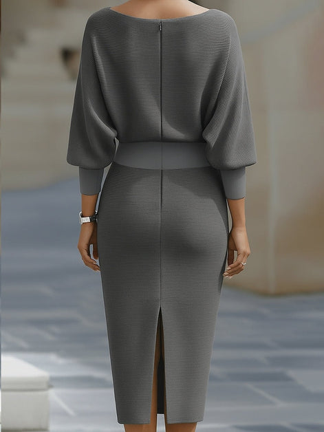 Clara Knit Bodycon Jumper Dress with Cowl Neck for Evening Wear