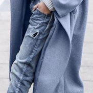 Oversized Long Winter Coat with Wide Sleeves in Wool Blend