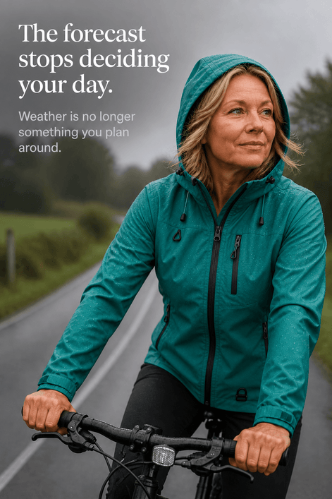 Hooded Waterproof Windproof Polyester Rain Jacket for Women