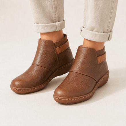 Solena Wide-Fit Women's Ankle Boots with Adjustable Strap for Sensitive Feet