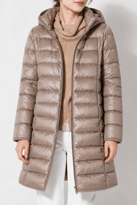 Women's Packable Quilted Puffer Jacket with Detachable Hood