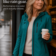 Hooded Waterproof Windproof Polyester Rain Jacket for Women