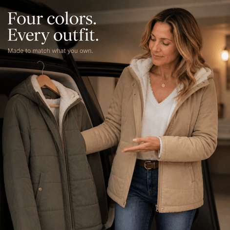 Women's Thickened Hooded Quilted Puffer Jacket with Sherpa Lining