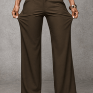 Women's Wide-Leg High-Waisted Trousers with Structured Waistband