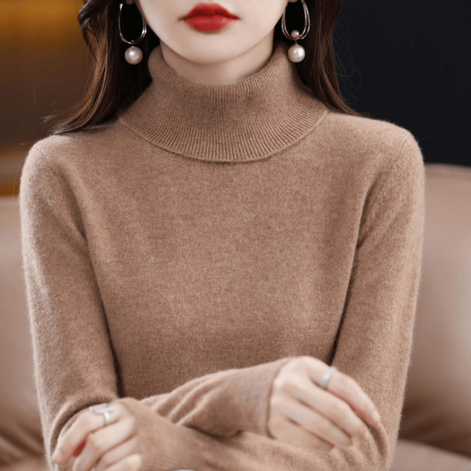 Elena Knitted Turtleneck Jumper for Ladies Christmas Jumpers Season