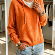 Women's Drawstring Hood Ribbed Knit Jumper