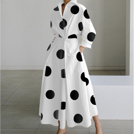 Alora Collared Front Wrap Printed Cotton Blend Women's Midi Dress