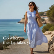 Women's Wrap-Waist Striped Sleeveless Maxi Dress