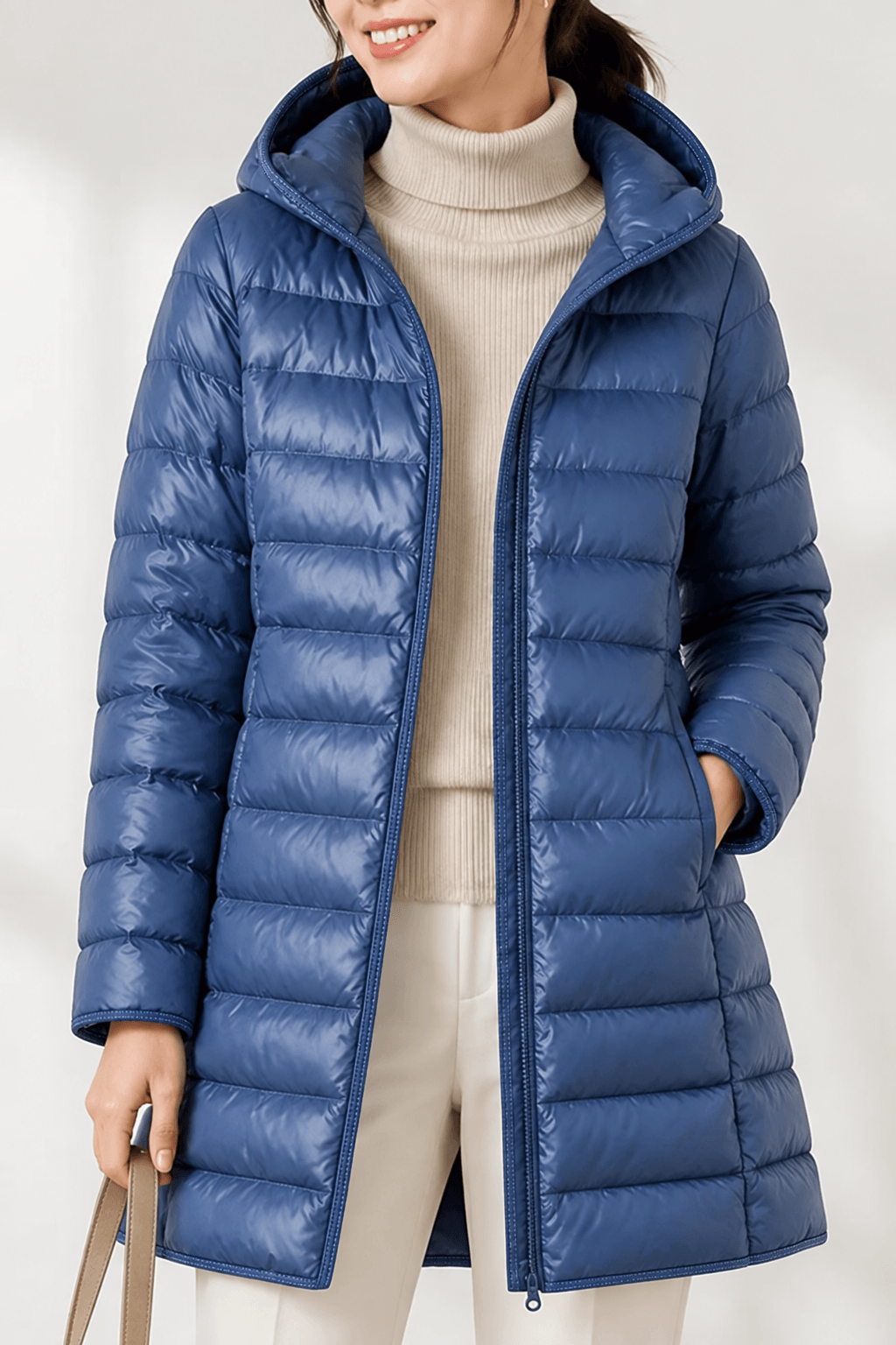 Women's Packable Quilted Puffer Jacket with Detachable Hood