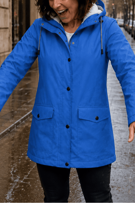 Plush-Lined Waterproof Hooded Parka Jacket for Women
