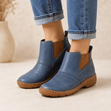 Solena Wide-Fit Women's Ankle Boots with Adjustable Strap for Sensitive Feet