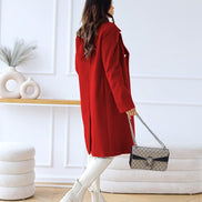 Emily Double Breasted Longline Winter Coats Women A-Line Wool Blend