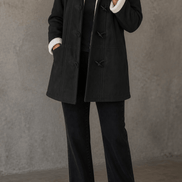 Women's Hooded Faux Suede Winter Coat with Plush Sherpa Lining