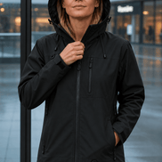 Hooded Waterproof Windproof Polyester Rain Jacket for Women