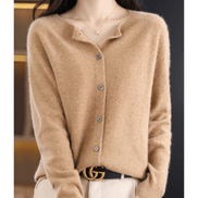 Danielle Round Neck Button-Front Knitted Cardigan for Women