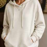 Women's Ribbed Corduroy-Look Hoodie with Front Pocket