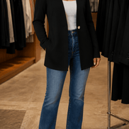 Linevalle Women's V-Neck Single-Button A-Line Tailored Blazer