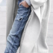 Oversized Long Winter Coat with Wide Sleeves in Wool Blend