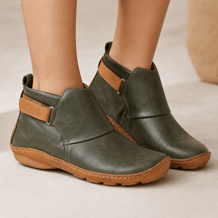 Solena Wide-Fit Women's Ankle Boots with Adjustable Strap for Sensitive Feet