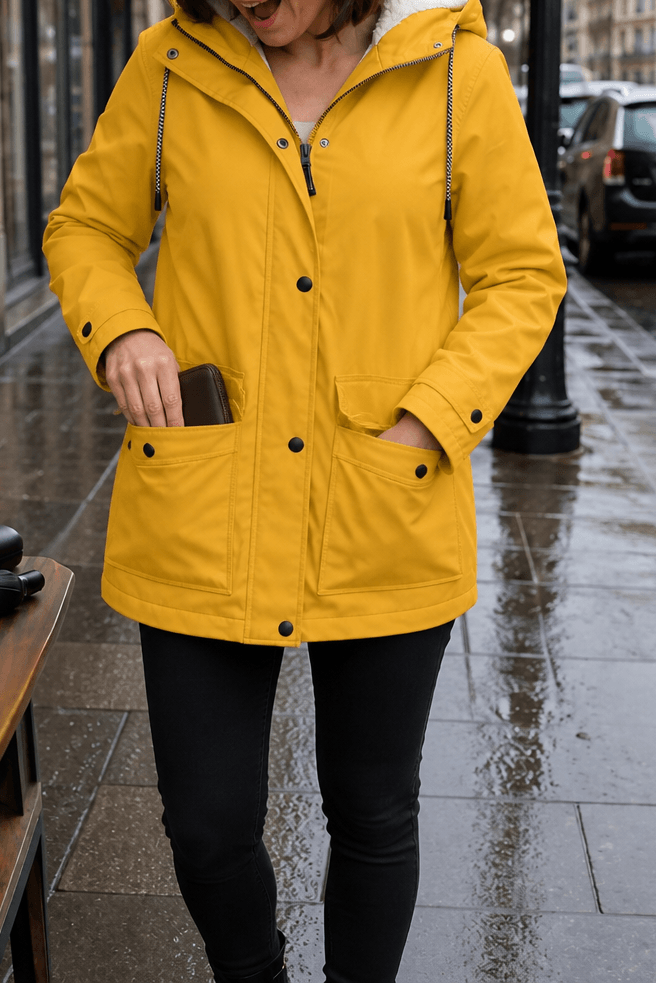 Plush-Lined Waterproof Hooded Parka Jacket for Women