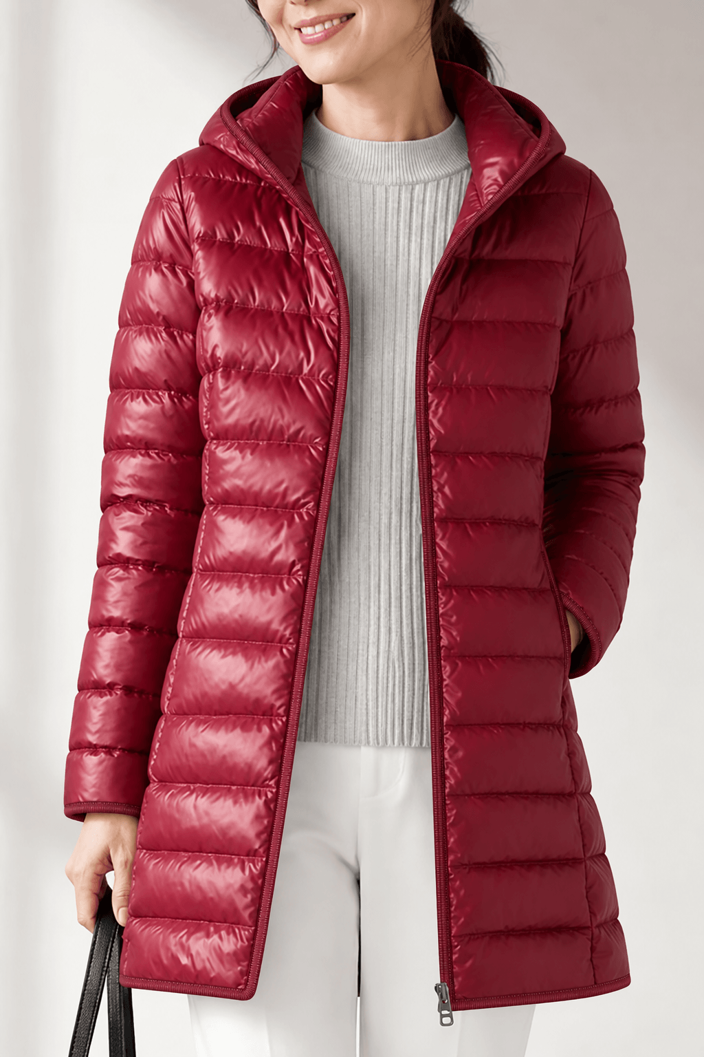 Women's Packable Quilted Puffer Jacket with Detachable Hood