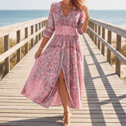 Floressa Flowy Floral V-Neck Women's Midi-to-Maxi Dress