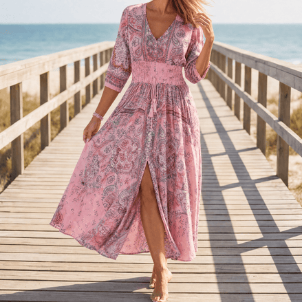 Floressa Flowy Floral V-Neck Women's Midi-to-Maxi Dress