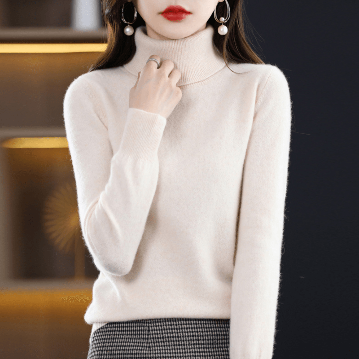 Elena Knitted Turtleneck Jumper for Ladies Christmas Jumpers Season