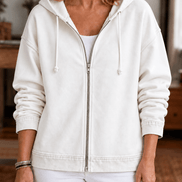 Women's Washed Oversized Zip-Up Hoodie with Lined Hood