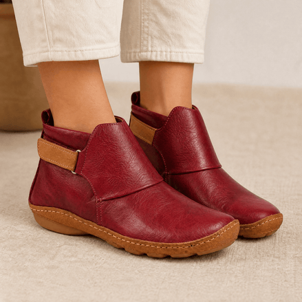 Solena Wide-Fit Women's Ankle Boots with Adjustable Strap for Sensitive Feet