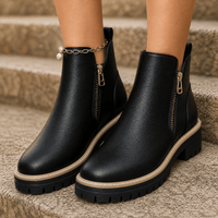 Strida Women's Cushioned Platform Chelsea Ankle Boots with Side Zip