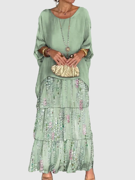 Tiered Ruffle Women's Midi Dress with Flutter Sleeves