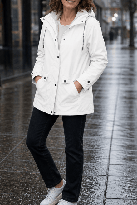 Plush-Lined Waterproof Hooded Parka Jacket for Women