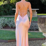 Martha Satin Slip Maxi Dress with Thigh Split